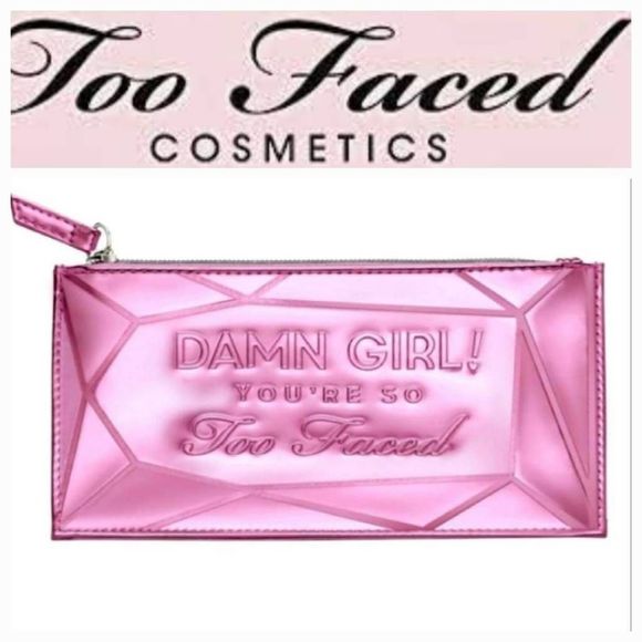 Too Faced Damn Girl! You're So Too Faced Metallic Cosmetic Bag - Picture 1 of 5